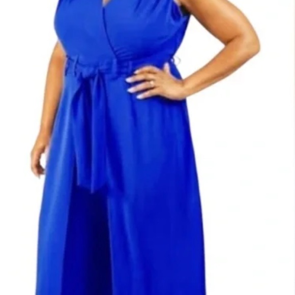 Shelby Palmer new with tags size 16 Vibrant Blue Sleeveless Jumpsuit - Picture 6 of 6